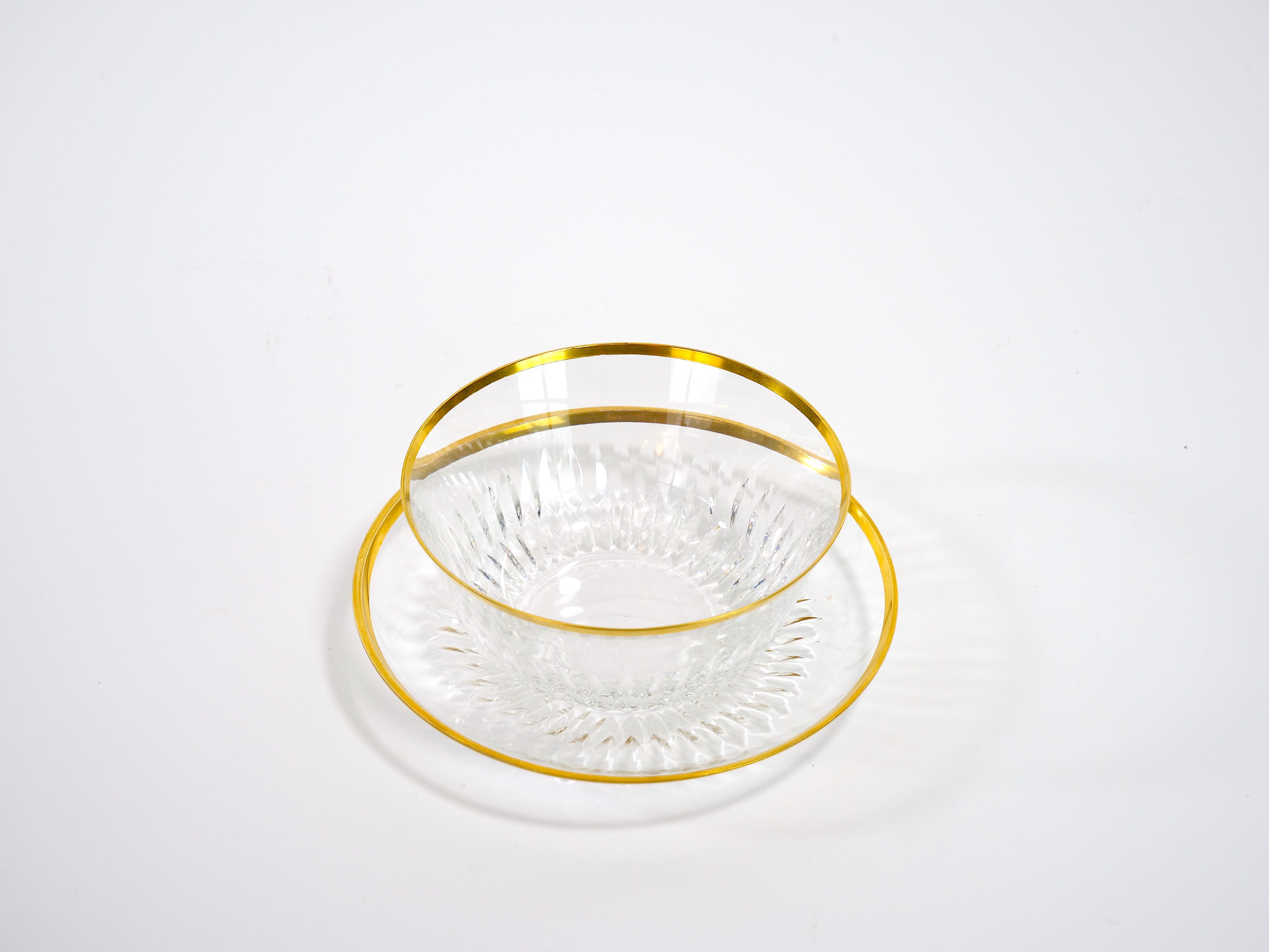 Saint Louis Crystal Gold Trim Tableware Service / 8 People For Sale 2