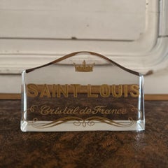 Saint-Louis Crystal of France Shop Sign with Gilt Highlights