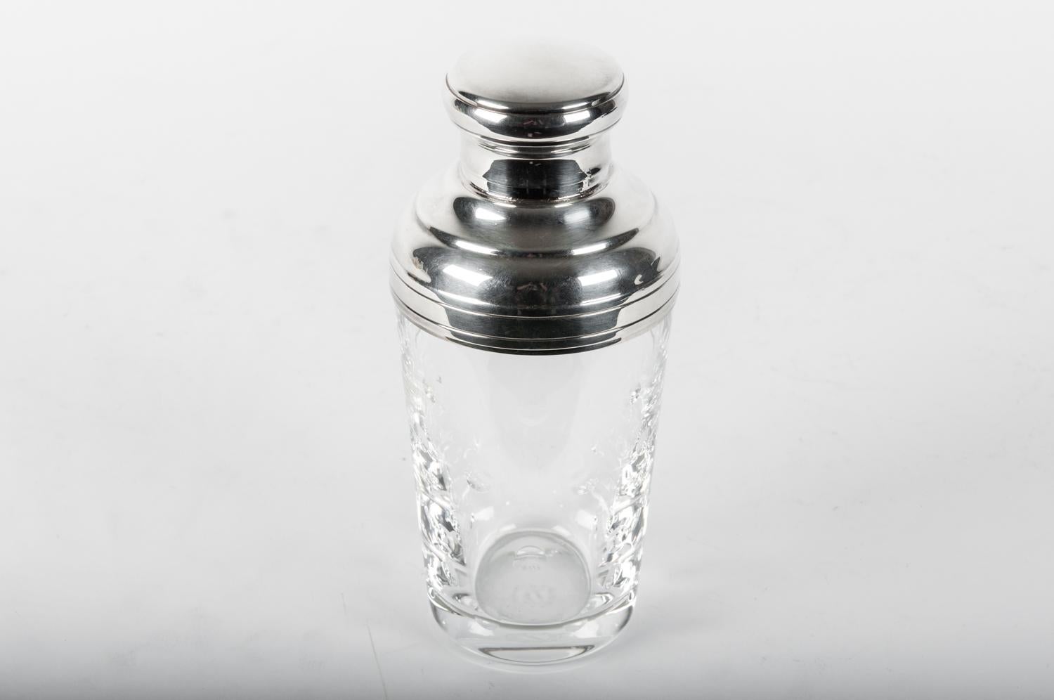 Saint Louis Crystal or Silver Barware Martini Shaker In Excellent Condition In Tarry Town, NY