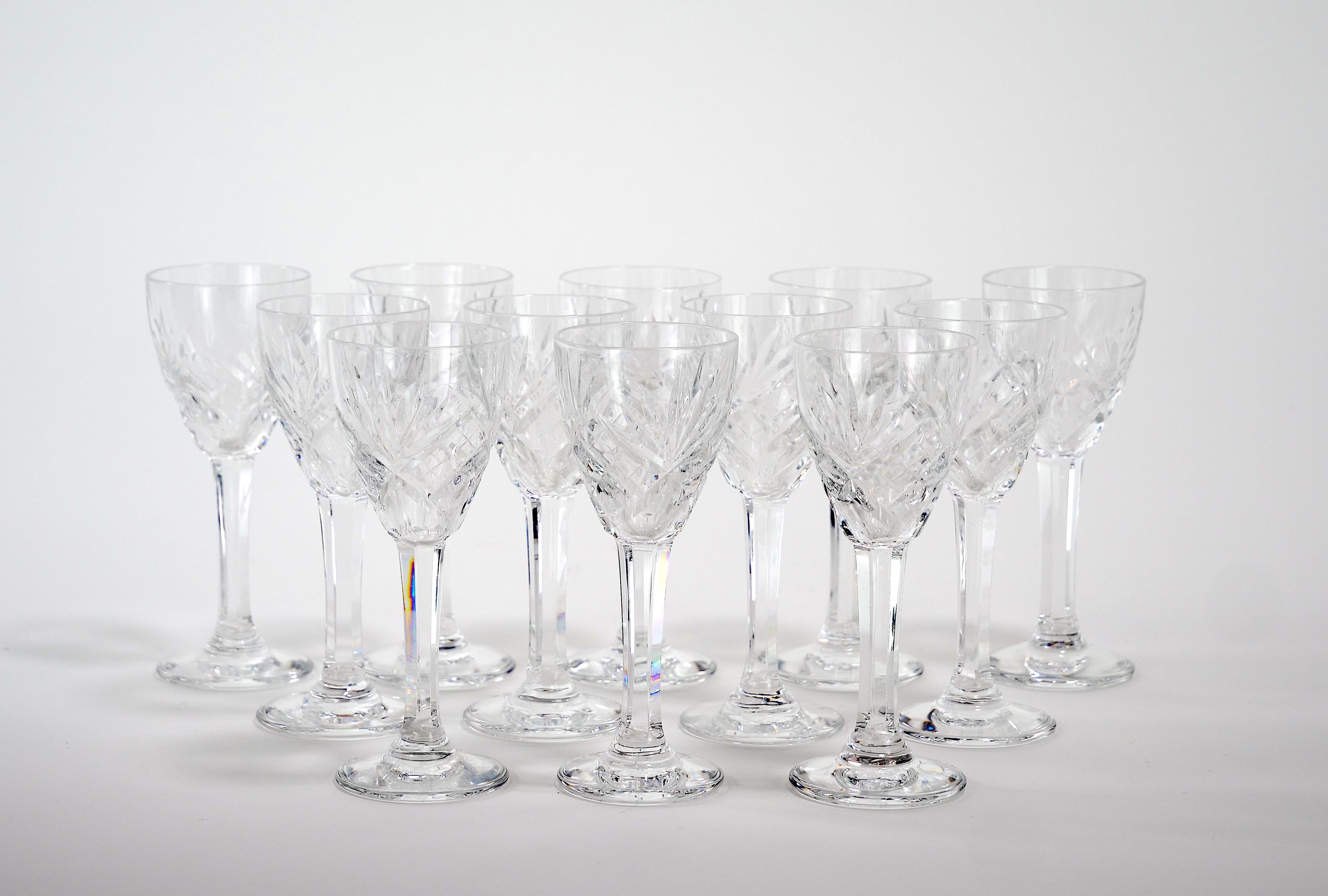 French Saint Louis Crystal Tableware / Barware Service / 12 People For Sale