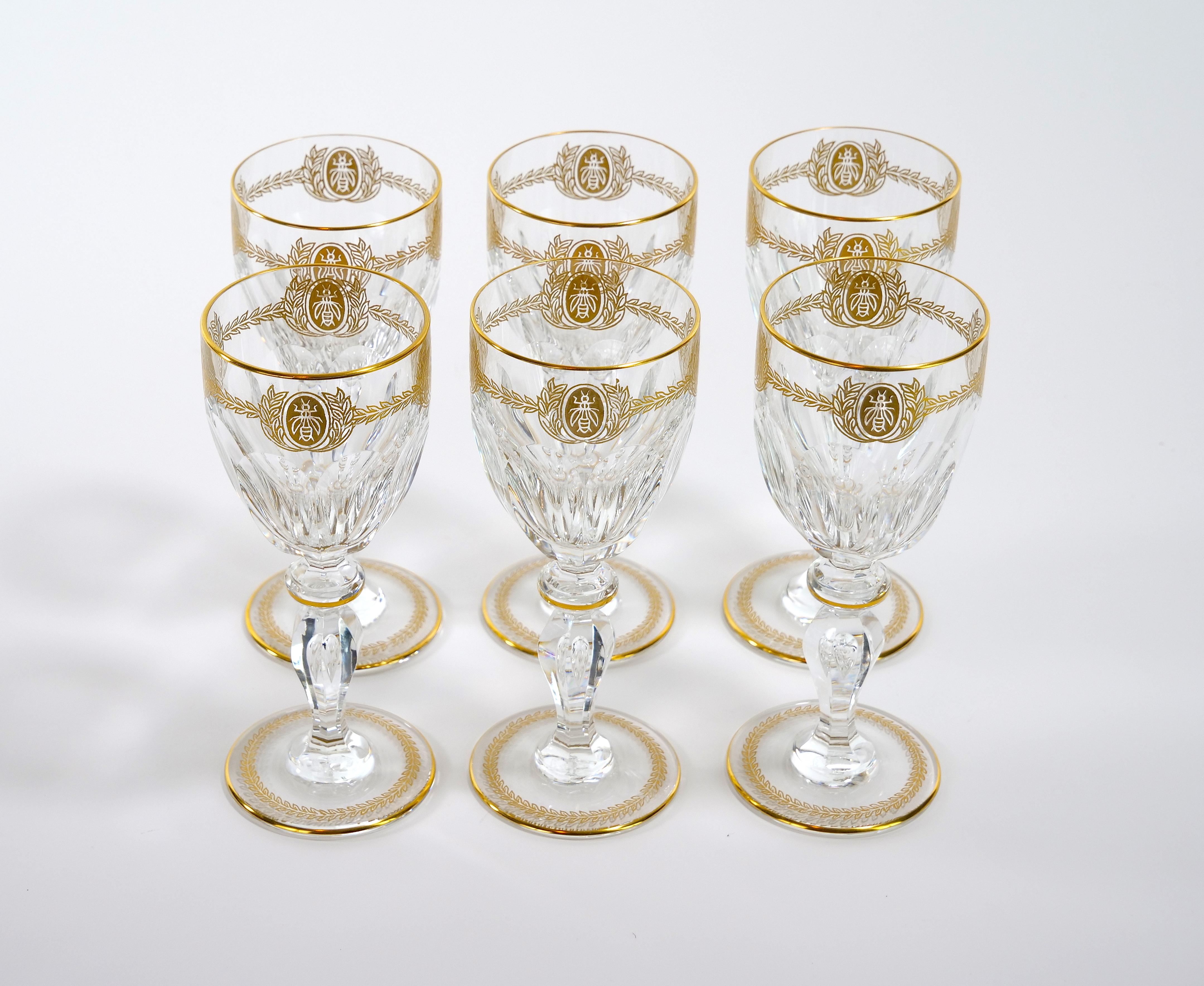 French Saint Louis Crystal Tableware Service / 6 People For Sale