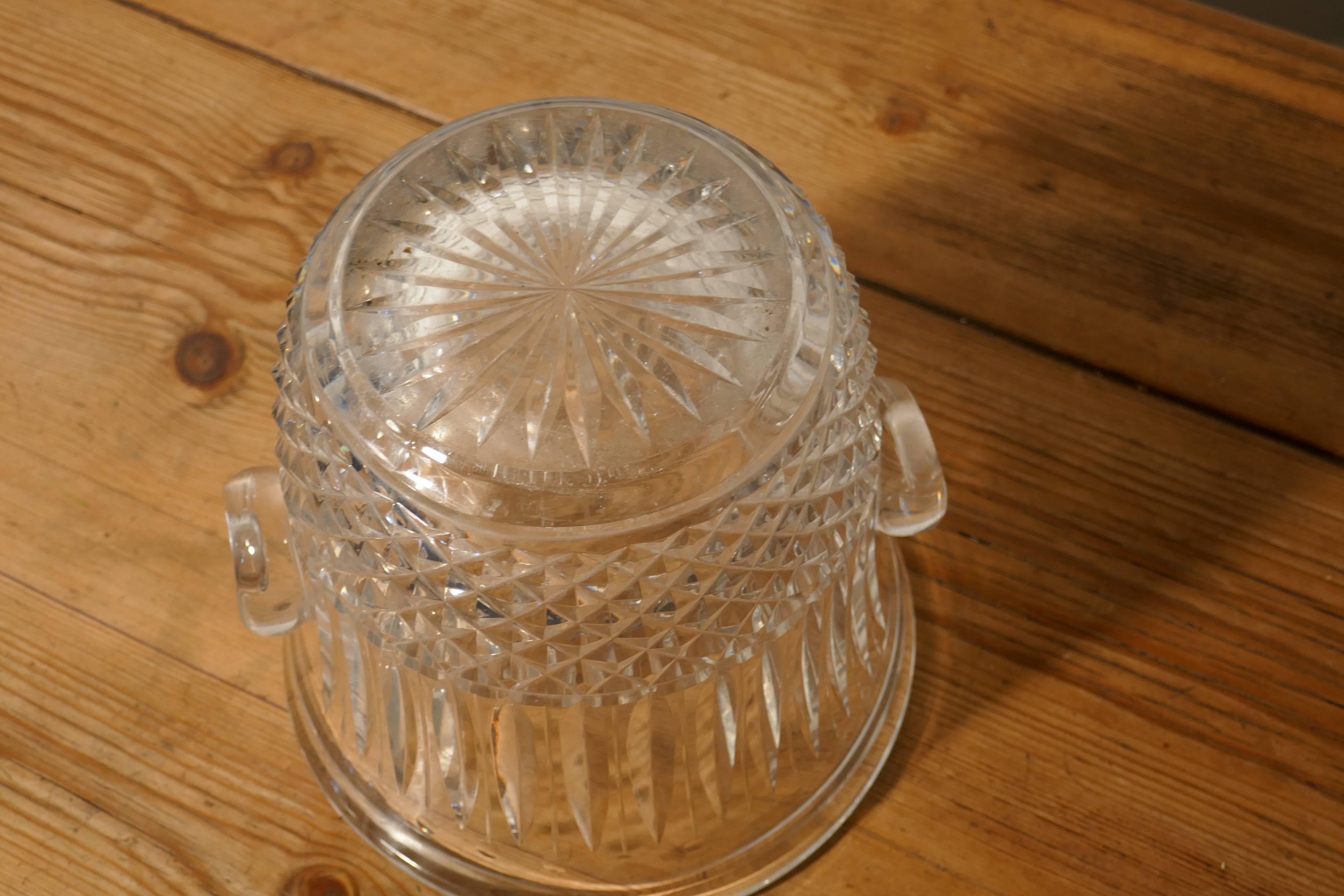 Saint-Louis Crystal Tommy Ice Bucket, Hand-Cut French Crystal Wine Cooler 1