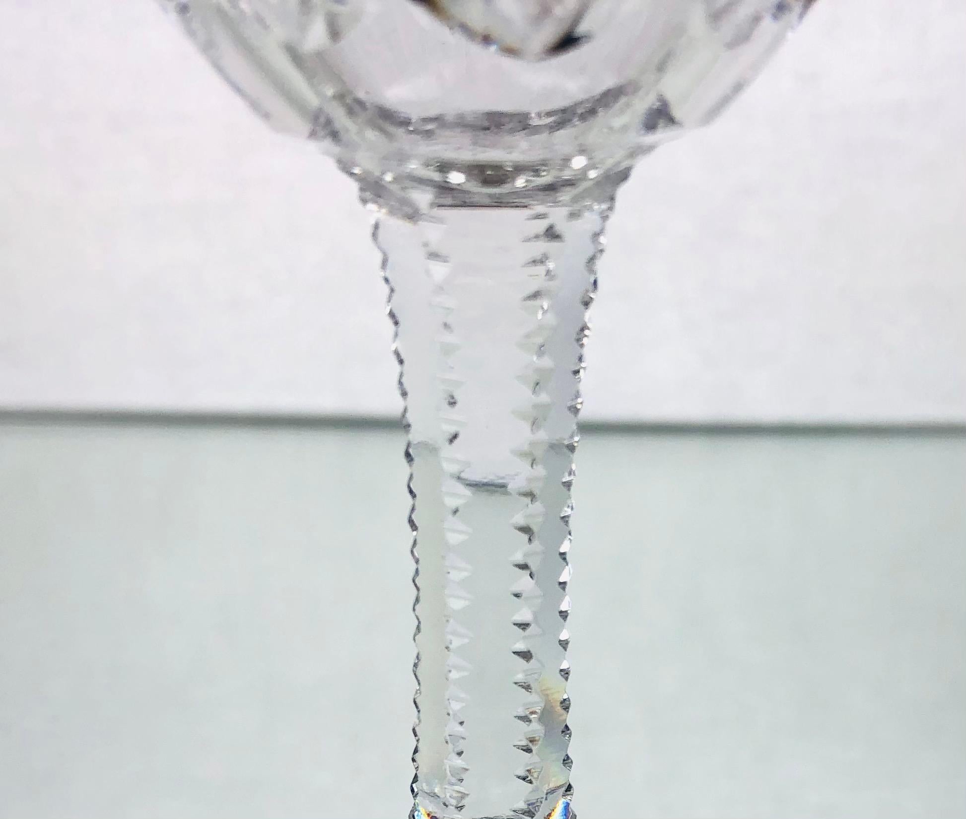 20th Century Set of 10 Rare Art Deco Era Saint Louis Crystal Wine Glasses Gavarni Model