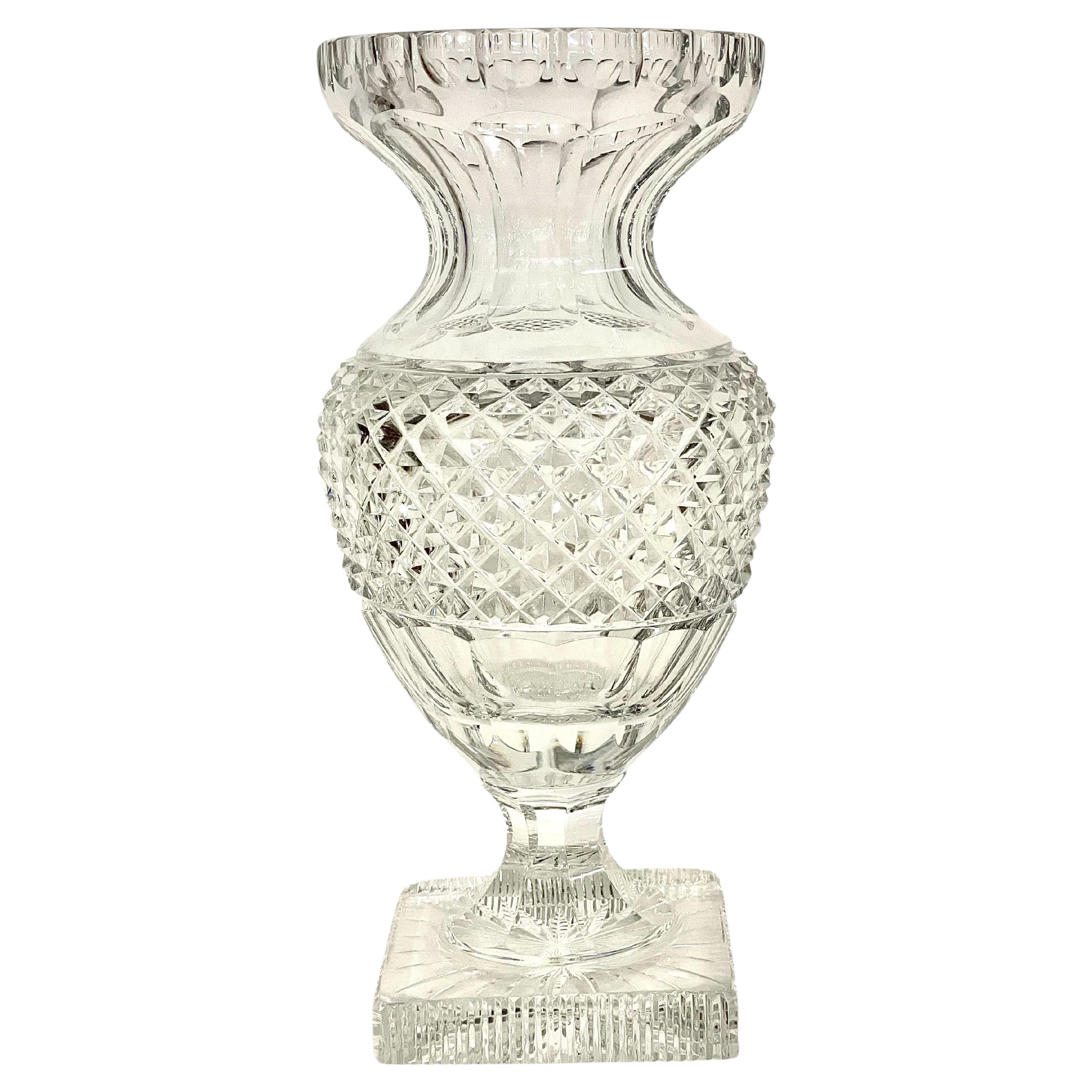 Saint-Louis (attributed) Diamond-Cut Medici Crystal Vase