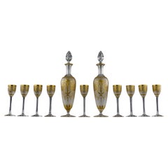 Saint-Louis, Empire Dekor Kristall Likörservice (11 Pieces), Frankreich Ende 1800