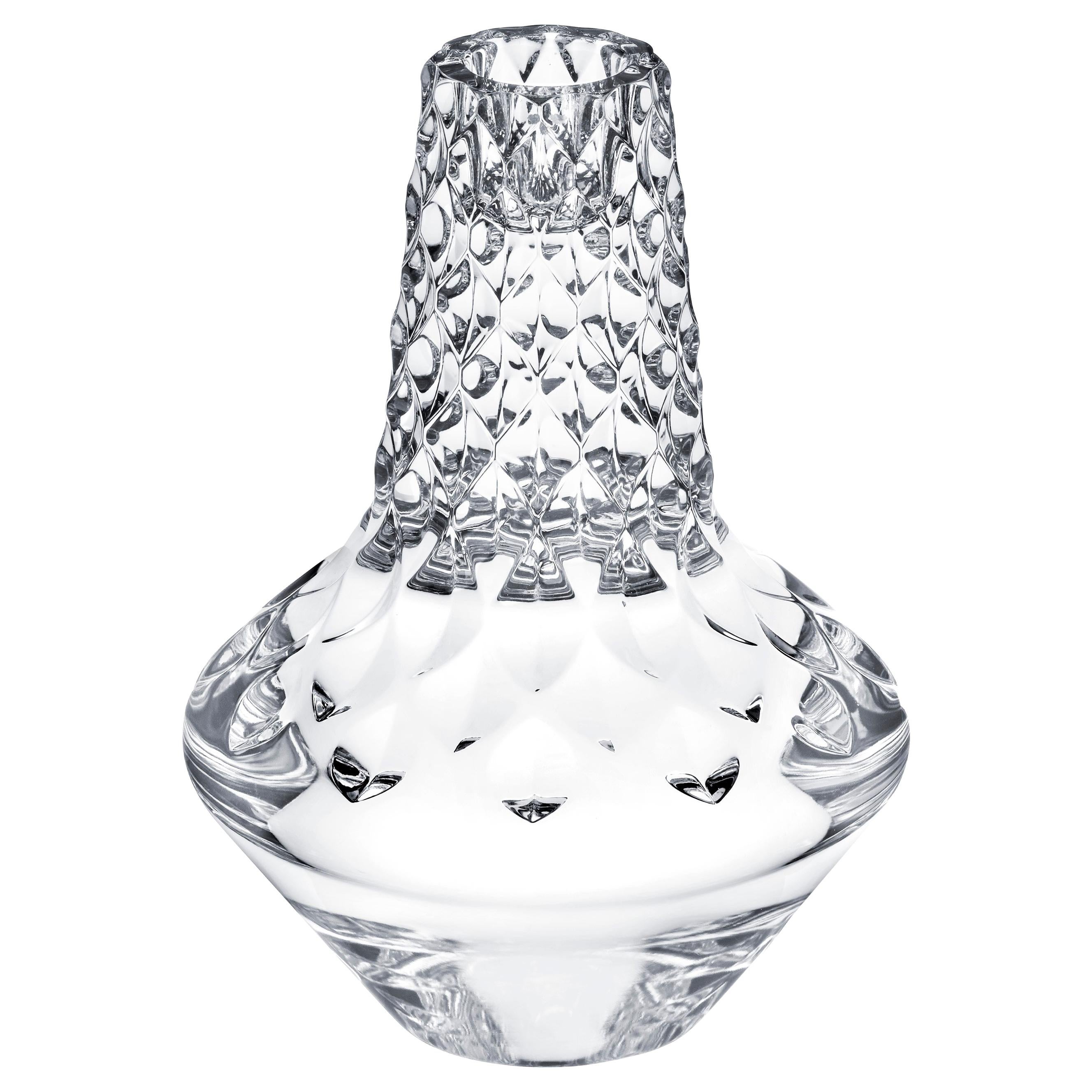 Modern Saint-Louis Folia Large Crystal Candlestick w/ Candle by Noé Duchaufour-Lawrance For Sale