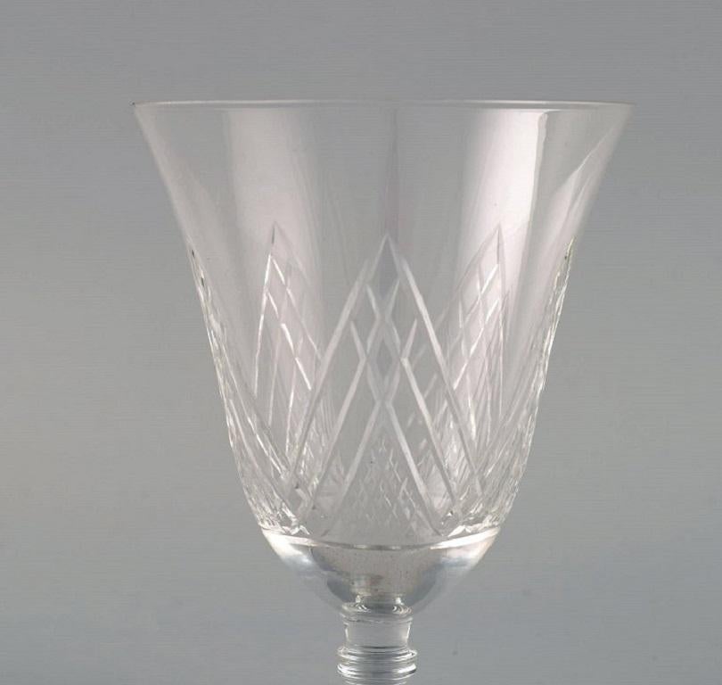 French Saint-Louis, France, Eight Sherry and Wine Glasses in Clear Crystal Glass For Sale