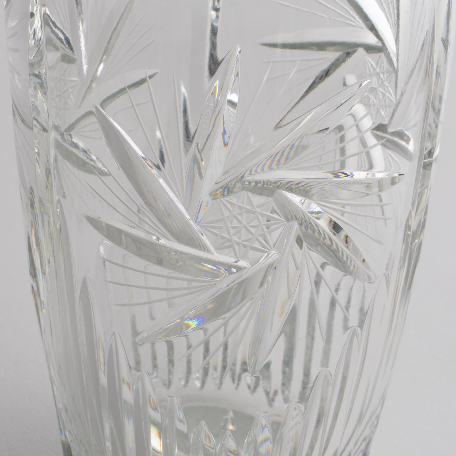 Mid-20th Century Saint Louis France Etched Crystal Vase For Sale