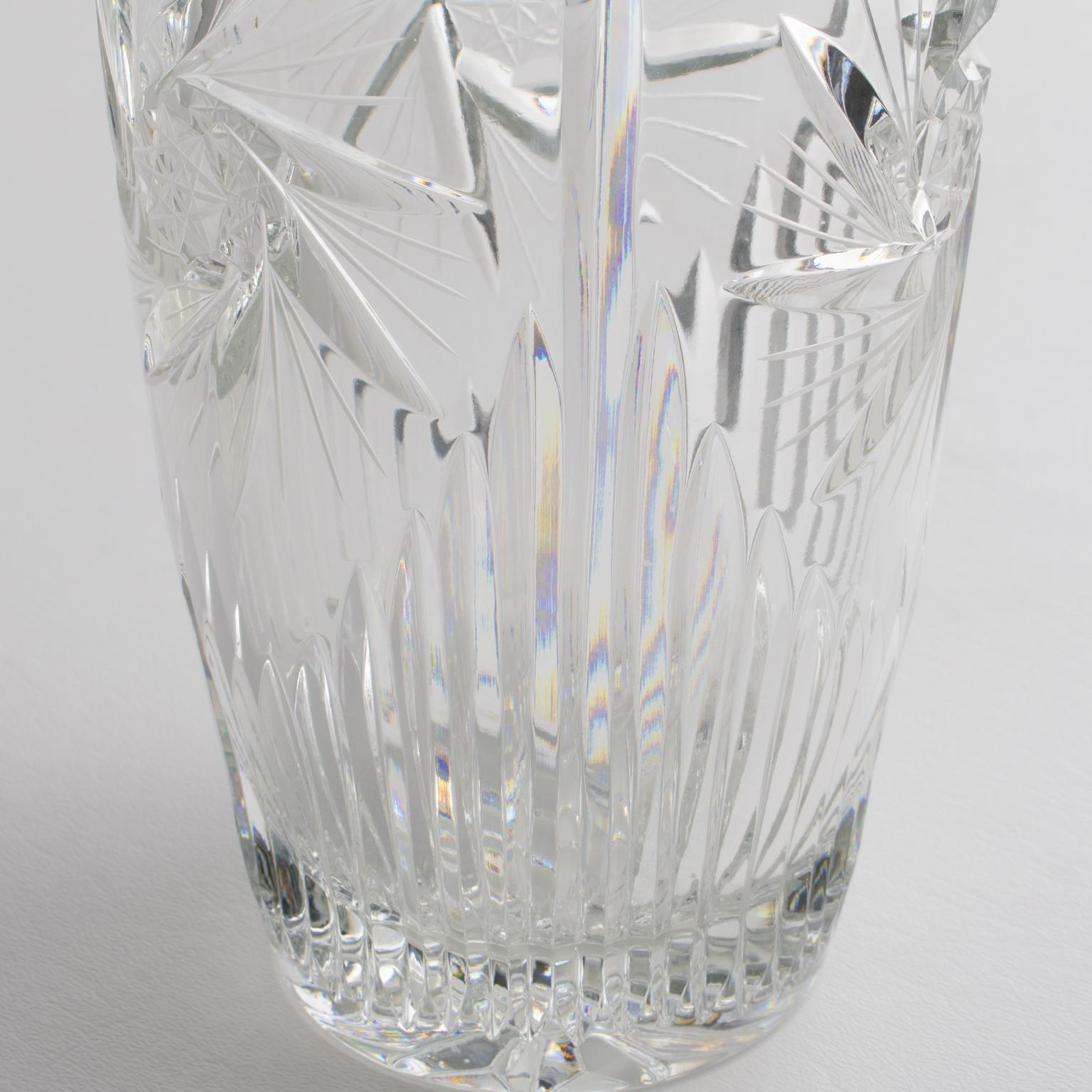 Saint Louis France Etched Crystal Vase For Sale 1