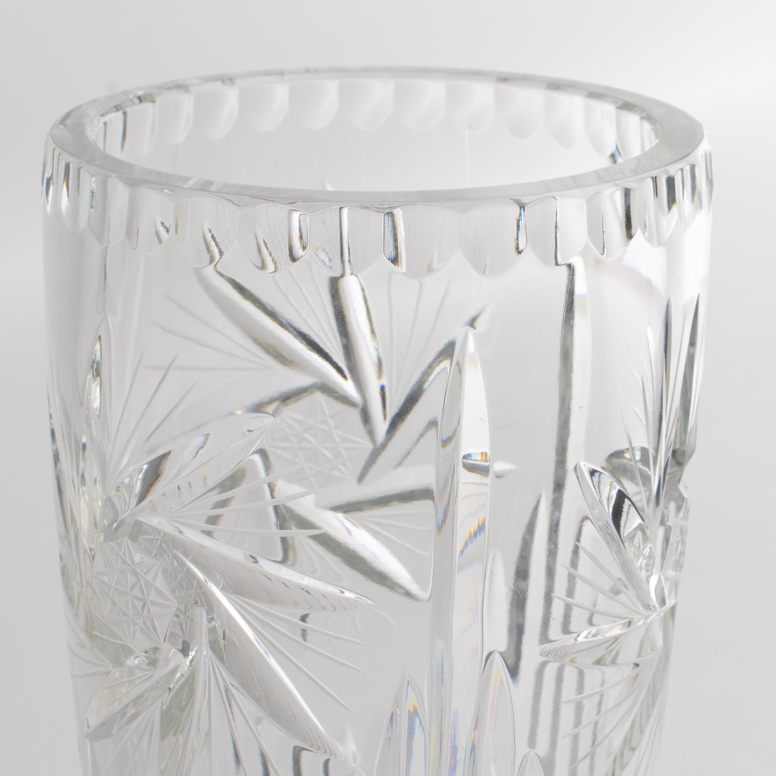 Saint Louis France Etched Crystal Vase For Sale 2