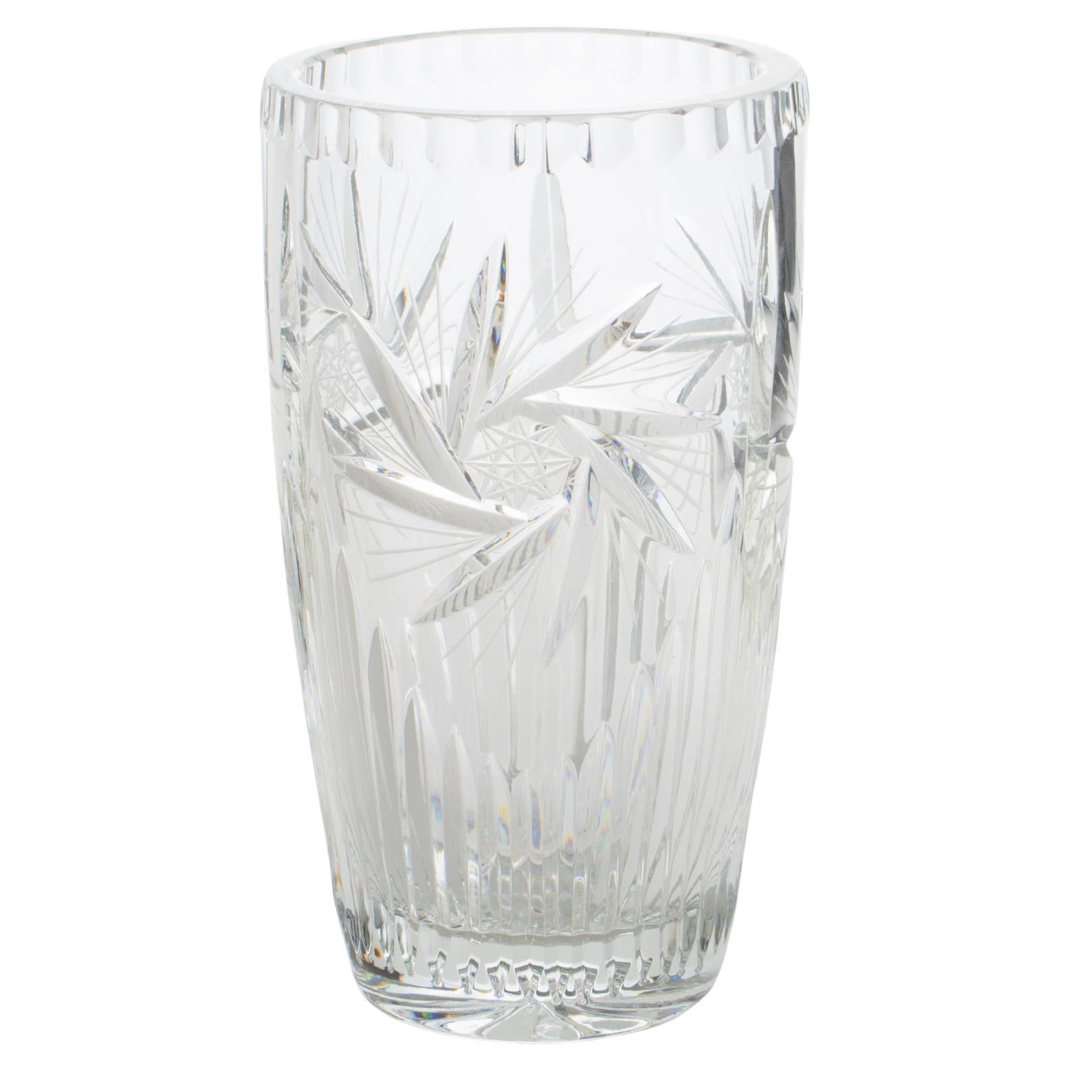 Saint Louis France Etched Crystal Vase