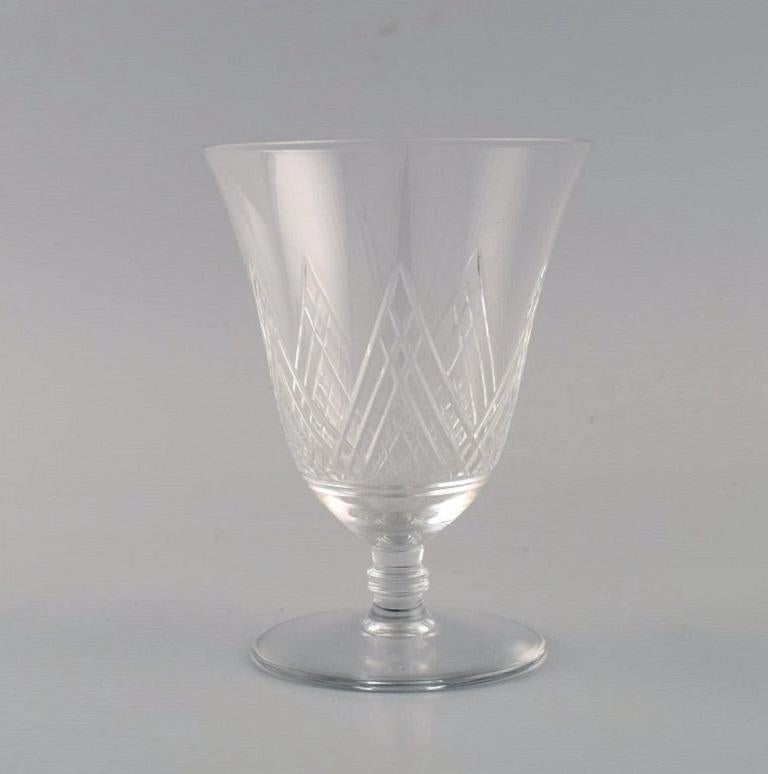 French Saint-Louis, France, Four Glasses in Clear Mouth-Blown Crystal Glass, 1930s For Sale
