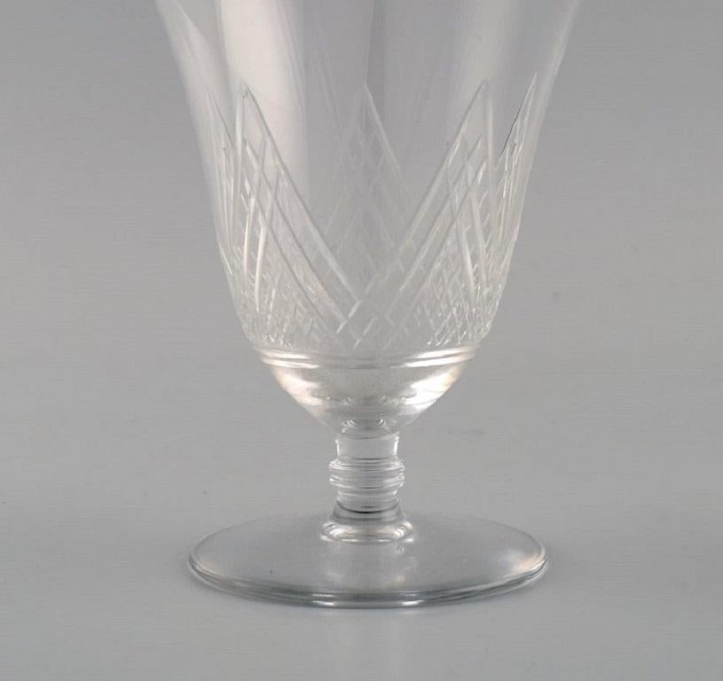Saint-Louis, France, Four Glasses in Clear Mouth-Blown Crystal Glass, 1930s In Excellent Condition For Sale In Copenhagen, DK