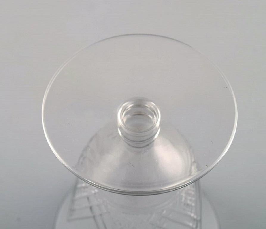 Mid-20th Century Saint-Louis, France, Four Glasses in Clear Mouth-Blown Crystal Glass, 1930s For Sale
