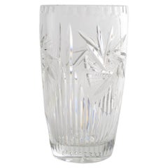 Saint Louis France Geometric Etched Crystal Vase, circa 1950
