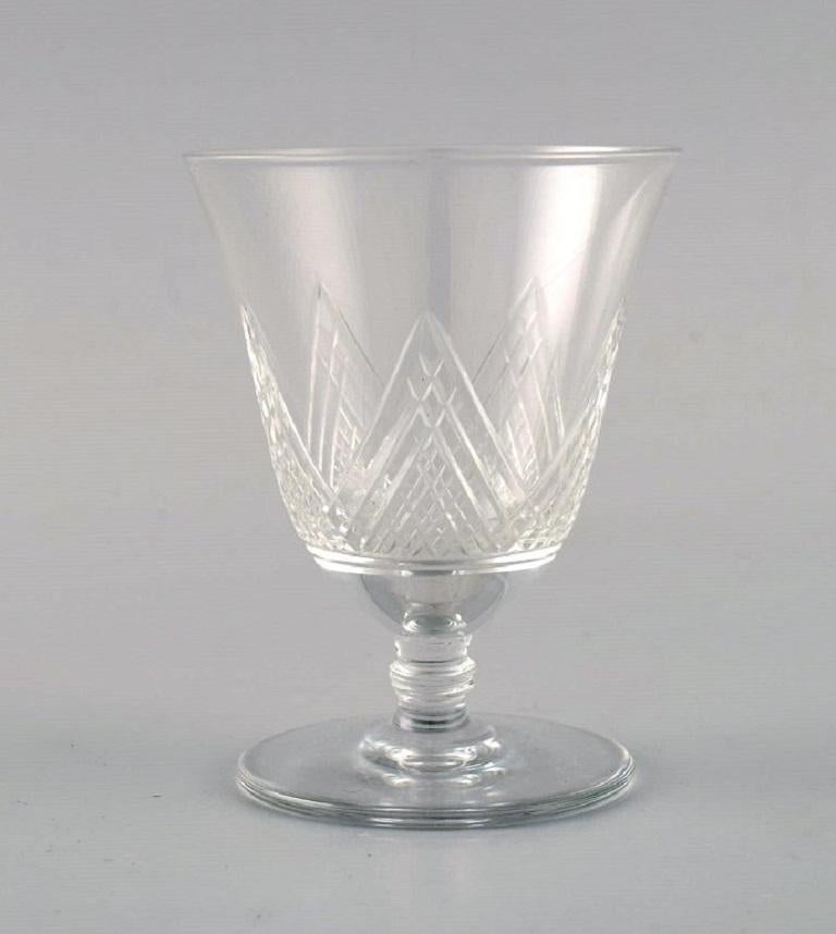 Art Deco Saint-Louis, France, Sherry Set in Clear Mouth-Blown Crystal Glass