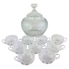 Französisches Art-Déco-Kristall-likörservice-Stemware-Set aus St. Louis 