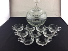 Service à liqueur en cristal taillé de Saint Louis, service à stemware et service de bar