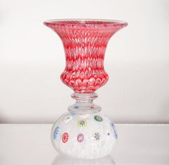 Saint Louis Glass Honyecomb & Millefiori Paperweight Vase or Pen Holder
