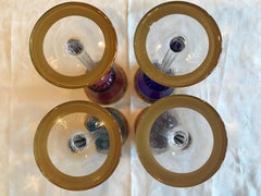 Saint Louis Gold Thistle Cobalt, Red, Amethyst, Sky Blue Hocks, Set of 4