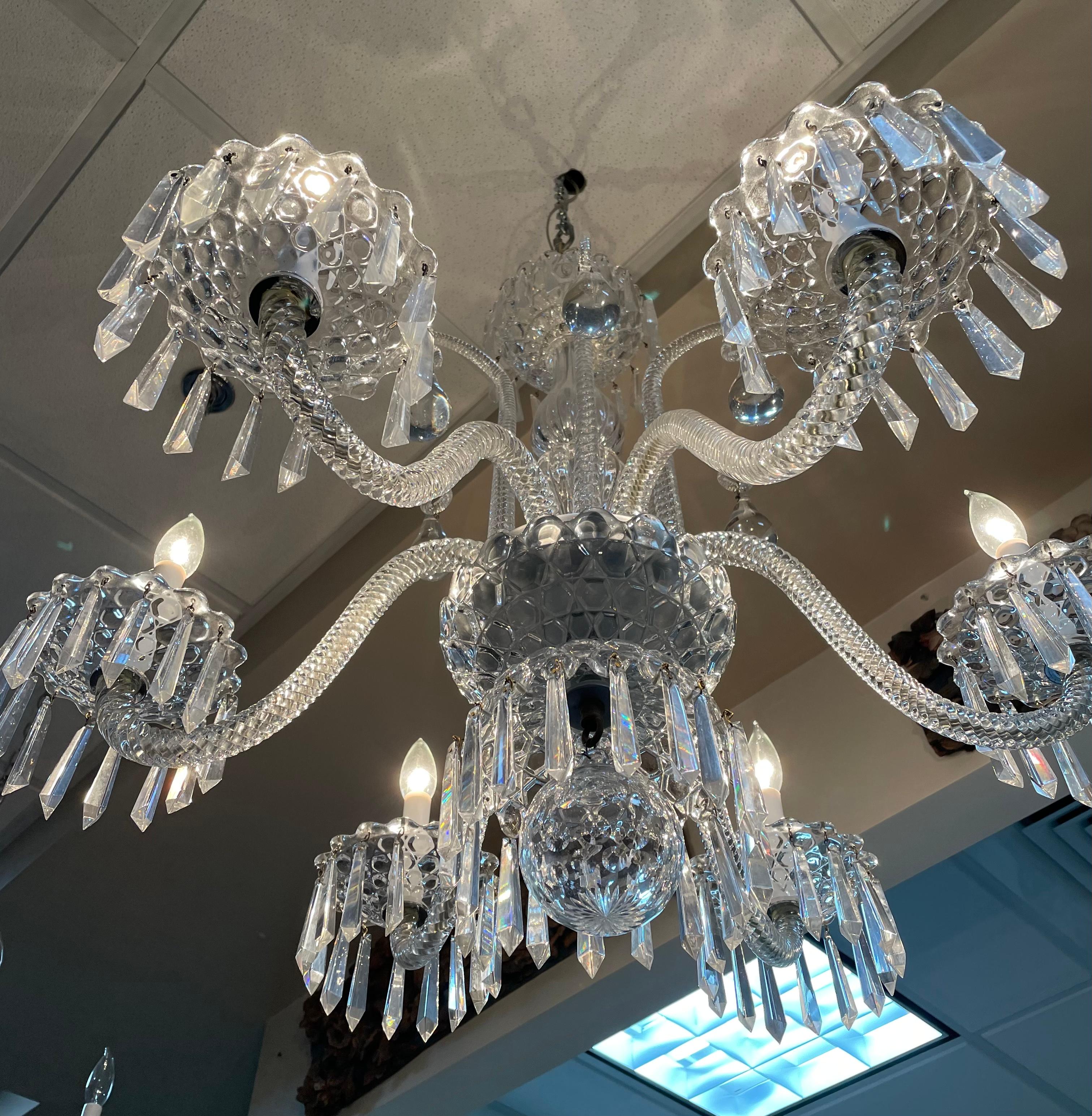 French Saint Louis Hand Cut Crystal Large Chandelier  For Sale