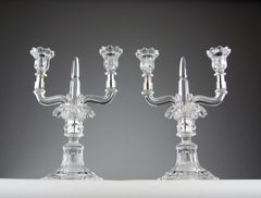 Manifattura Saint Louis, Coppia di candelabri di cristallo, Francia, anni '50