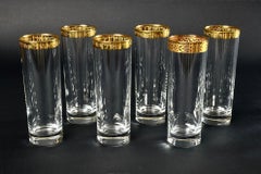 Saint Louis Model Set of 16 French Mid-Century Gilded Classic Glasses