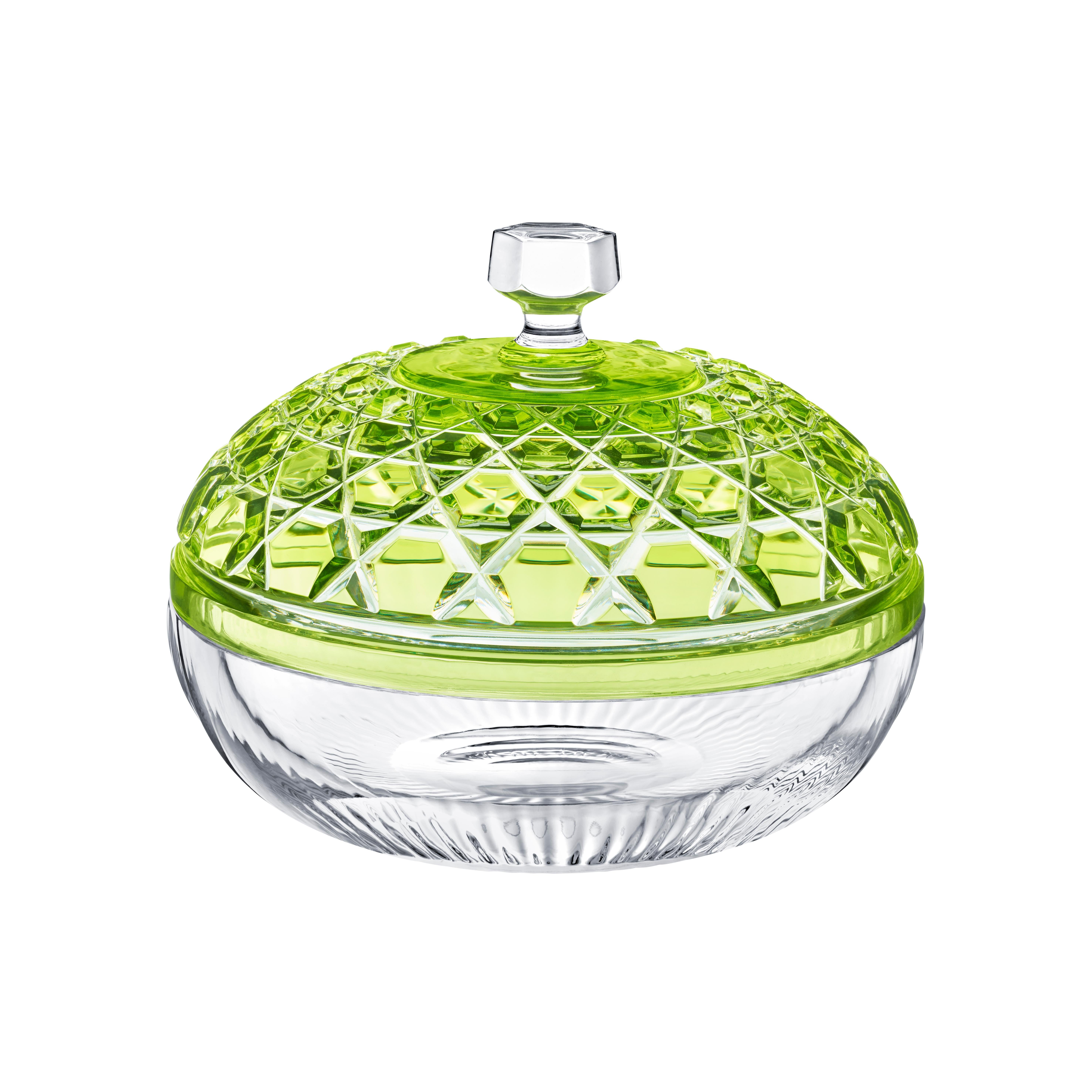 Saint-Louis Royal Small Crystal Chartreuse Box For Sale