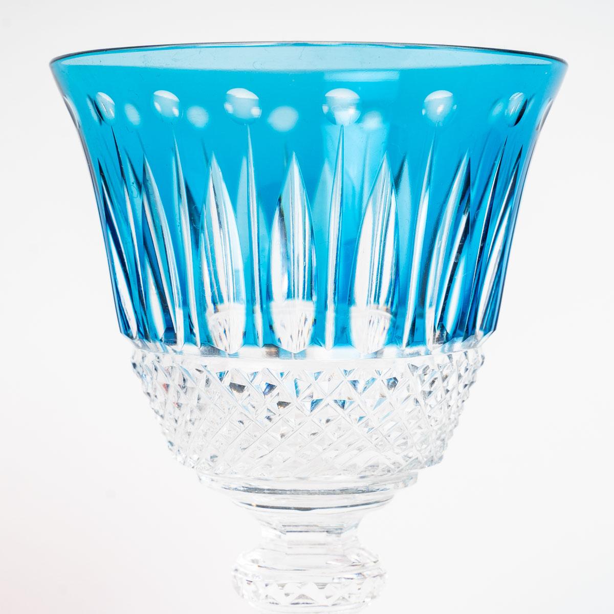 Saint Louis, Set of Roemer Tommy Engraved Colored Crystal Glasses, 12 Pieces 3