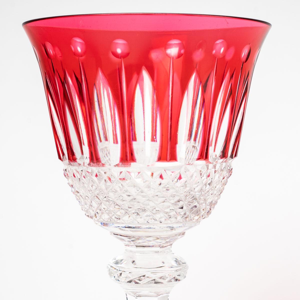Saint Louis, Set of Roemer Tommy Engraved Colored Crystal Glasses, 12 Pieces 2