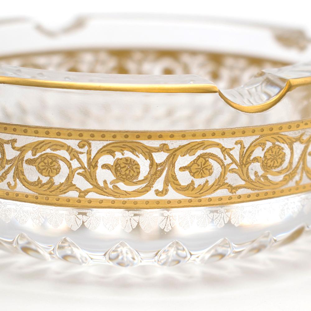Saint-Louis Thistle Ash Tray with Gold in an Art Nouveau pattern. RRP £575

The Thistle was the original inspiration behind this service when it was created for the Nancy exhibition in 1908 at the height of the Art Nouveau movement. Later, “Entente