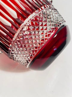 Saint Louis "Tommy" Ruby Crystal Champagne or Ice Bucket. Vintage and Very Heavy