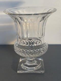 Saint-Louis Versailles Clear Crystal Vase with Diamond-Cut Decoration