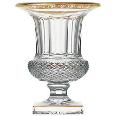 Saint-Louis Versailles Thistle Clear Vase with Gold Décor