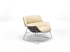 Saint Luc 'Coach' Lounge Chair in Ivory by J.M. Massaud