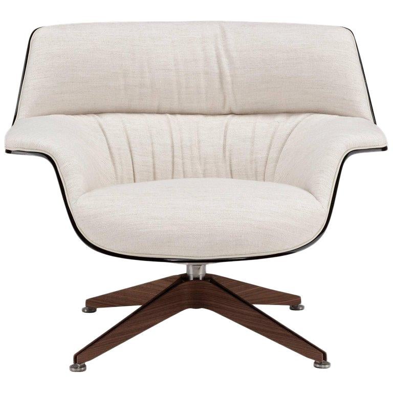 Saint Luc 'Coach 3' Lounge Chair in White Fabric by J.M. Massaud For Sale