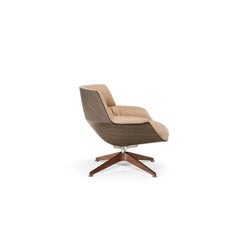 Saint Luc 'Coach 3 ' Lounge Chair in White Leather by J.M. Massaud
