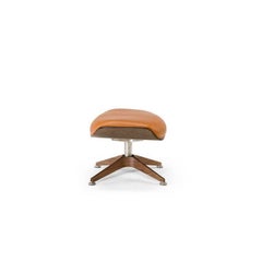 Saint Luc 'Coach 4' Ottoman in Brown Leather by J.M. Massaud