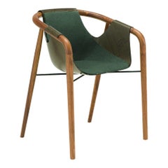 Saint Luc 'Hamac' Dining Chair in Green and Brown by J.P Nuel, 1stdibs New York