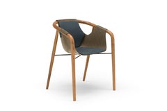 Saint Luc 'Hamac' Dining Chair in Navy and Brown by J.P Nuel