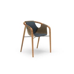 Saint Luc 'Hamac' Dining Chair in Navy and Brown Fabric by J.P Nuel