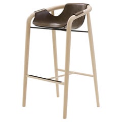 Saint Luc 'Hamac' High Stool in Light Wood by J.P. Nuel