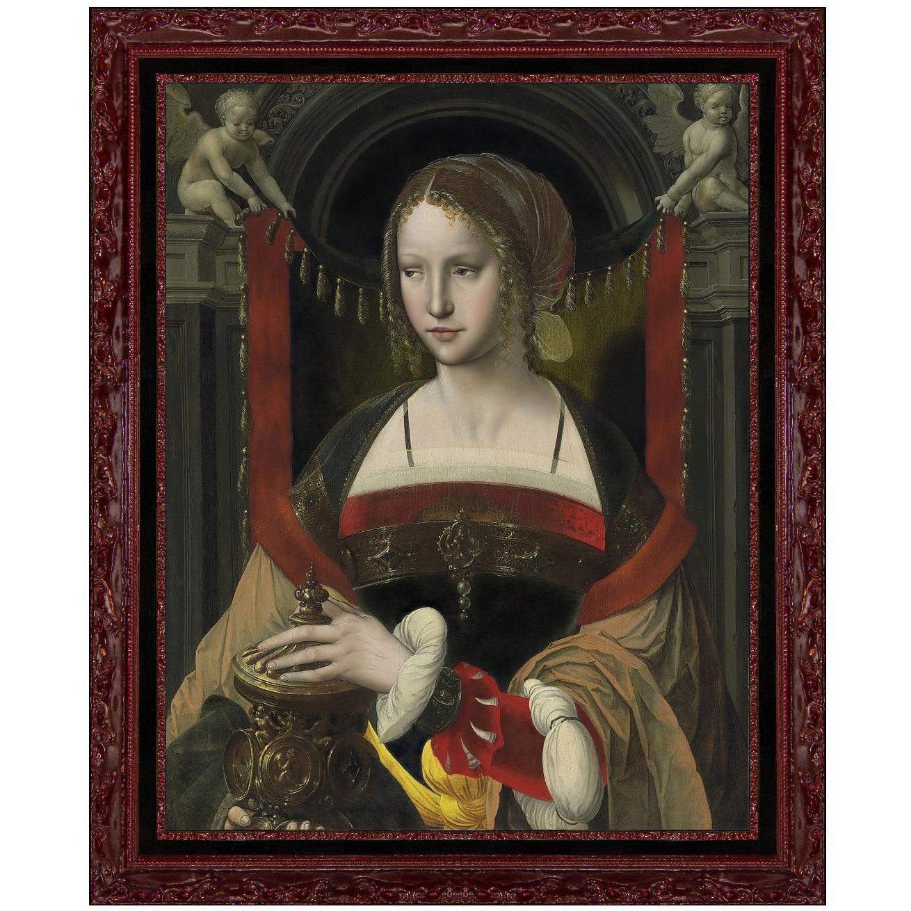 Saint Mary Magdalene with Angels, after Oil Painting by Anonymous Baroque Artist For Sale