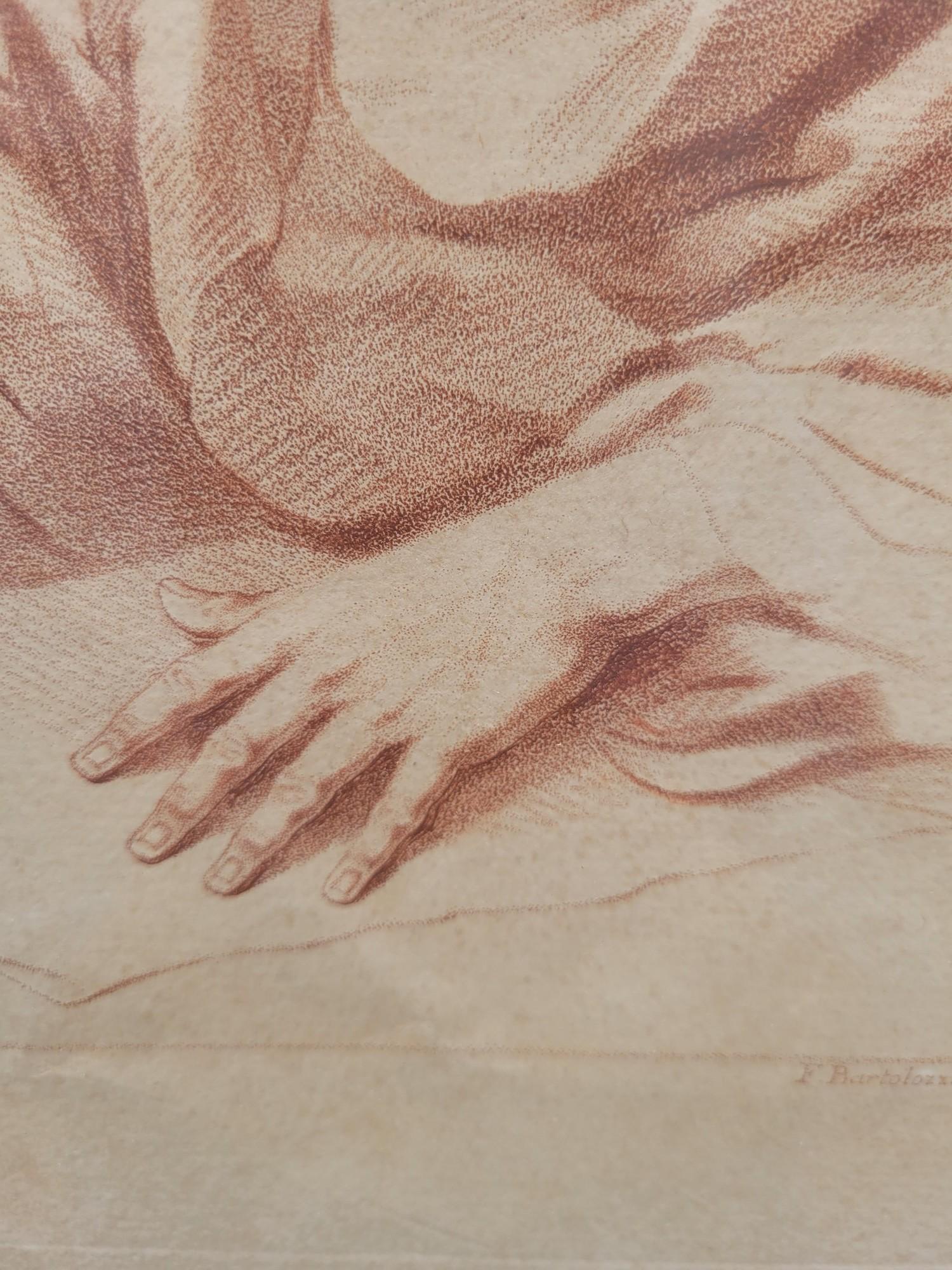 Saint Matthew And The Angel, Gravur nach Le Guercin, 18. Jahrhundert im Zustand „Gut“ im Angebot in MARSEILLE, FR