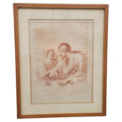 Saint Matthew And The Angel, Gravur nach Le Guercin, 18. Jahrhundert