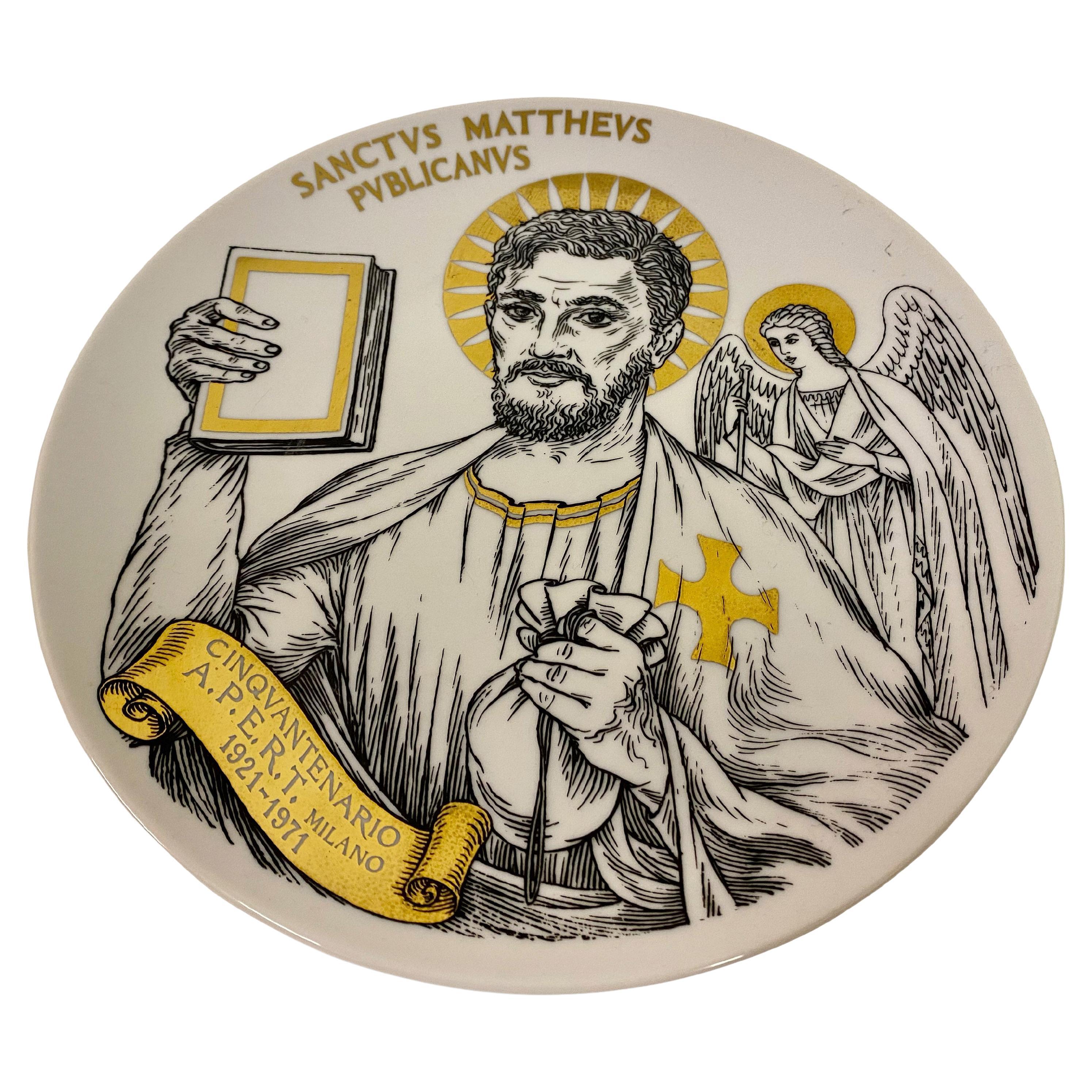 Saint Matthew Ceramic Plate by Fornasetti For Sale