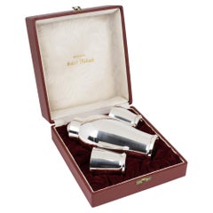 Saint Medard Art Deco Silver Plate Baby Cocktail Shaker and One-shot Glasses