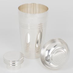 Saint Medard, Coctelera Art Decó de Plata, Francia Años 40