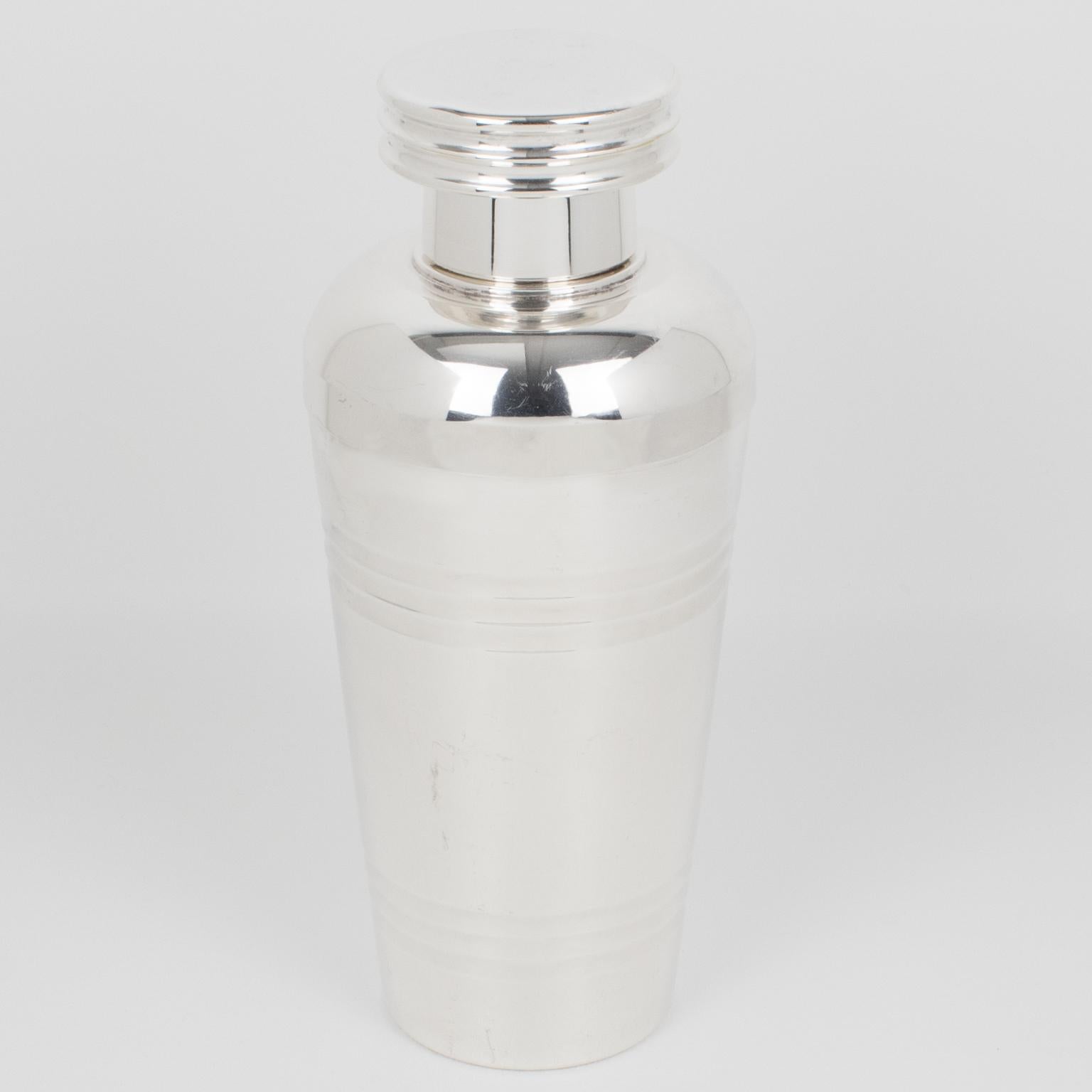 Francese Saint Medard, Shaker da cocktail in argento Art Deco, Francia, anni '40 in vendita