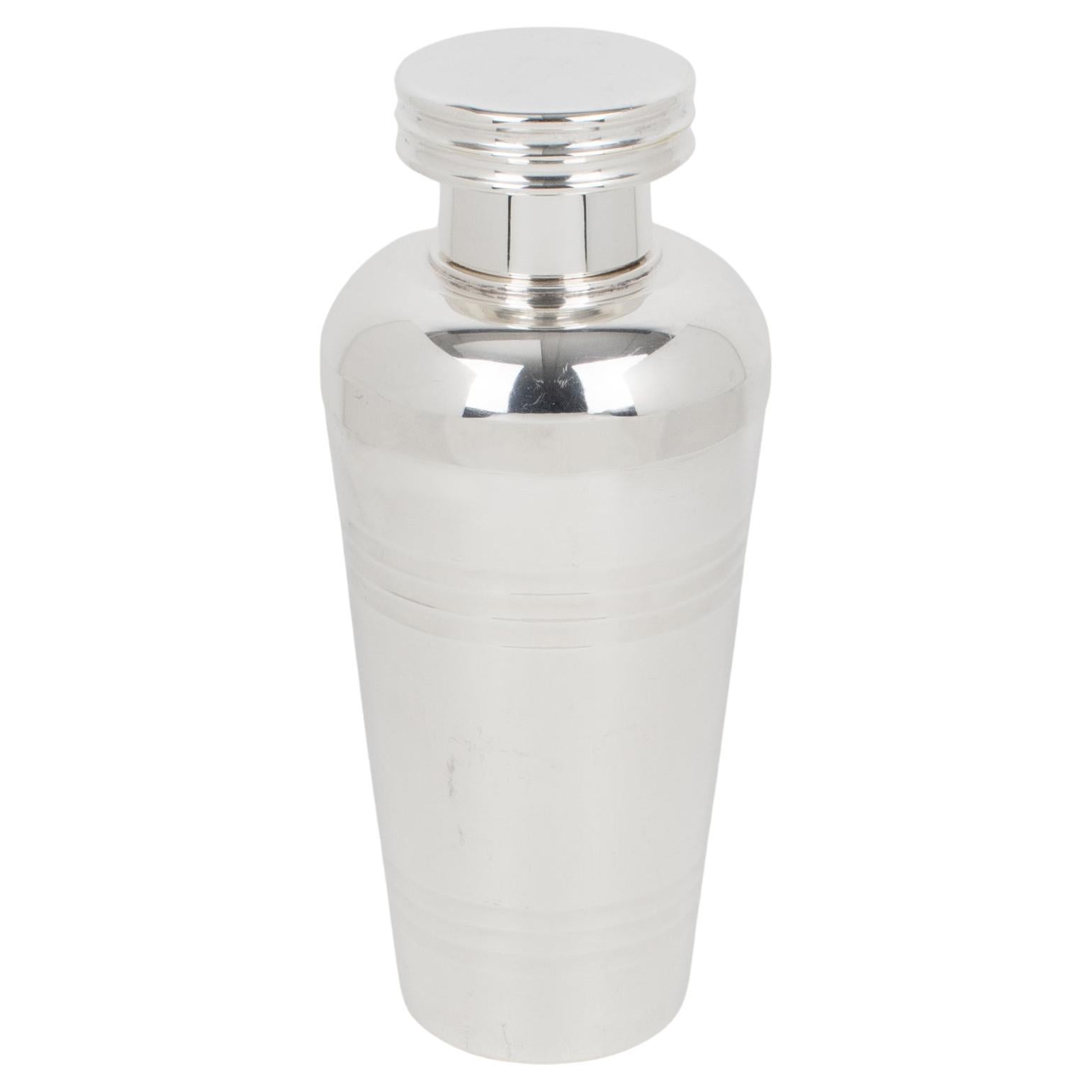 Saint Medard, Art Deco Silver Plate Cocktail Shaker, France 1940s